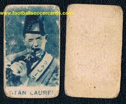 1930s Laurel & Hardy trade card of Stan from Italy blue tint Stanley