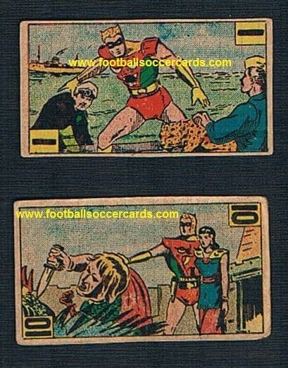 1930s Leopardman 2 cards comic superhero rarities