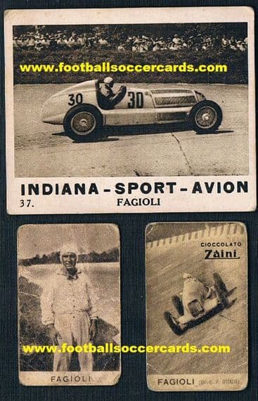 1930s Luigi Fagioli x3 rare trade cards Oldest ever F1 winning driver Alfa Maserati Mercedes