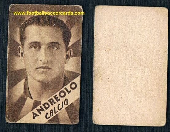 1930s Michele Andreolo Bologna 4xSerieA & World Cup Winner 1938 brown rays card