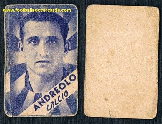 1930s Michele Andreolo Bologna 4xSerieA & World Cup Winner 1938 purple rays card