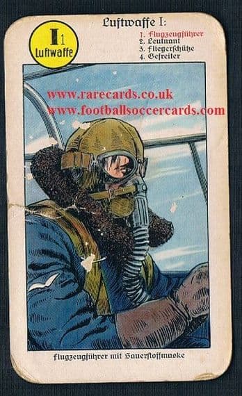 1930s Nazi Luftwaffe trade game card I1 mask