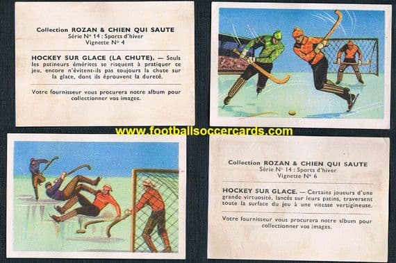 1930s Rozan & Chien x2 French ice hockey stickers