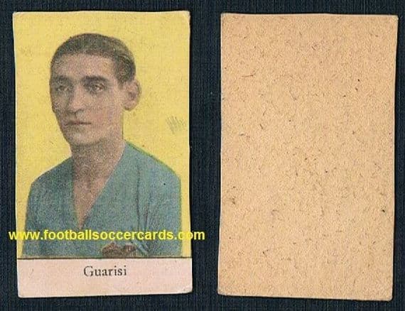 1930s WC34 Brazil-Italy Lazio star Guarisi Italian trade card Brazil champion 3 times