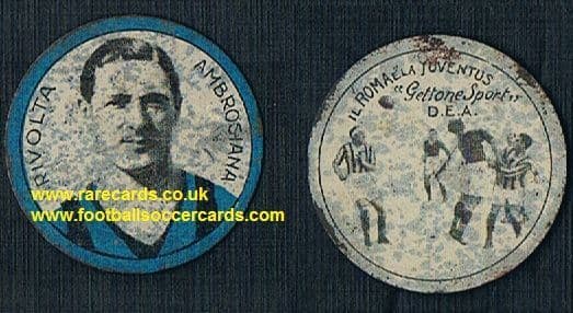 1931 Dea Gettone Sport metal coin Rivolta Inter & action Juventus versus Roma