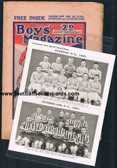 1931 Dixie Dean historical combination, Everton & Sunderland gift with original mag!