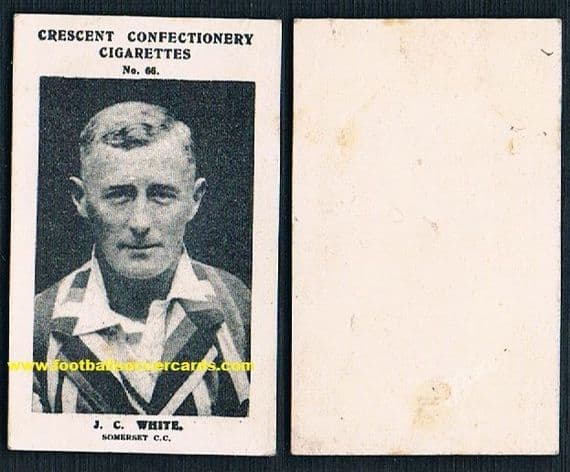 1931 Farmer Jack White Somerset CCC England Wisden Cricketer of 1929 Crescent card