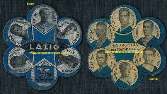 1931 Giostra DEA with legendary Filo Guarisi, a metal card of the Lazio team