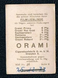 1931 Orami Tobacco, Charlie Chaplin German card, Filmfotos Series B  #36