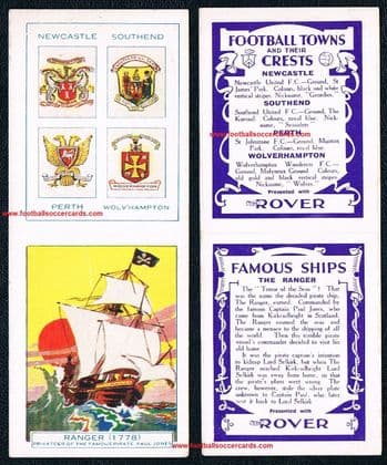 1931 Ships RANGER + Football Towns & Crests Newcastle Wolves Southend Perth ROVER comic