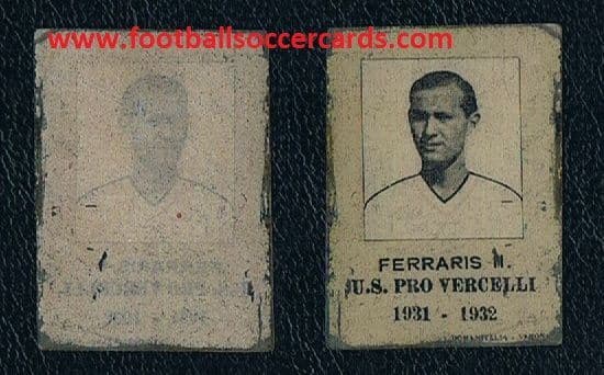 1931 THE rookie card Ferraris II Pro Vercelli legend SCORED in & WON the 1938 World Cup Italy - SOLD