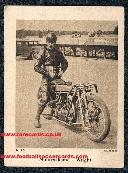 1931 World record 150mph Joseph Wright on a Belle Jardiniere Cicoree trade card