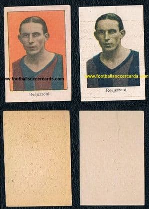 1932 -34 PAIR Carlo Reguzzoni Golden Boot x4 Champion candy trade cards from Italy Bologna