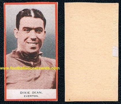 1932 Dixie Dean CARDBOARD version packet issue BDV Phillips - NO captain variety