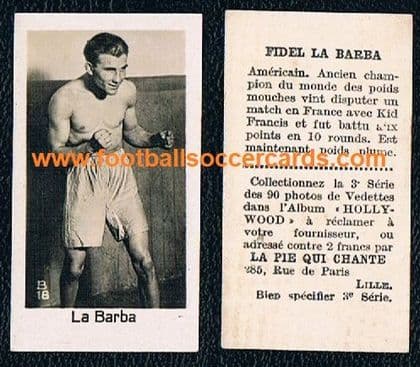 1932 Fidel La Barba USA World Boxing Champion La Pie Qui Chante card