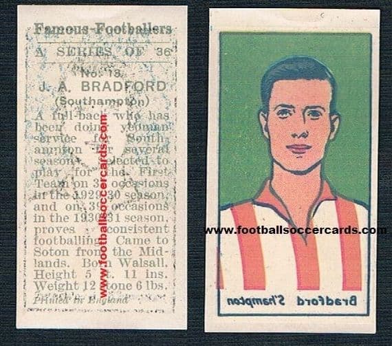 1932 James Arthur Bradford decal transfer unknown issuer Southampton Walsall