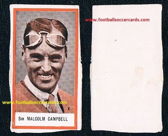 1932 Malcolm Campbell Phillips tobacco packet issue card F1 & speed world champion card