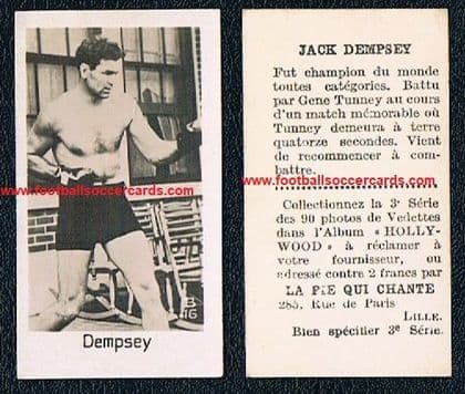 1932 Pie Qui Chante boxer card JACK DEMPSEY #16 World Champ boxing legend EXCELLENT