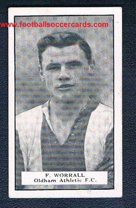 1932 Teasdale F Worrall of Oldham Athletic (not the Pompey variety) - sample wrapper shown
