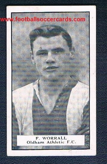 1932 Teasdale F Worrall of Oldham Athletic (not the Pompey variety) - sample wrapper shown