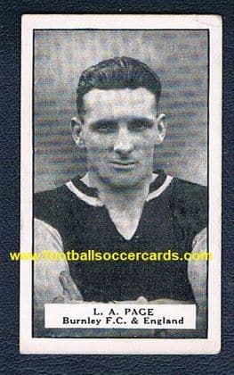 1932 Teasdale Footballers L A Page of Burnley (1 of 2 known varieties) & NFS sample packet shown