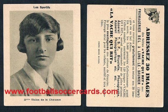 1932 Thion de la Chaume woman golfer La Vache Qui Rit - unused!