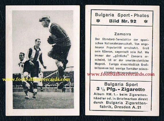 1932 Zamora 92 by Bulgaria tobacco, Germany issue