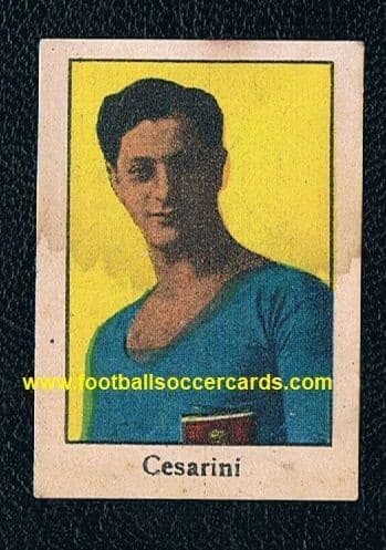 1933 -34 Renato Cesarini Argentina & Italy, Juventus & River Plate international trade card