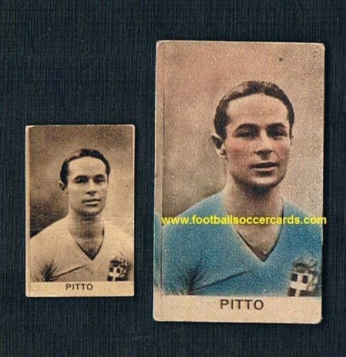 1933 Alfredo Pitto 2x cards, an International Cup winner with Italy, Bologna, Fiorentina & Inter