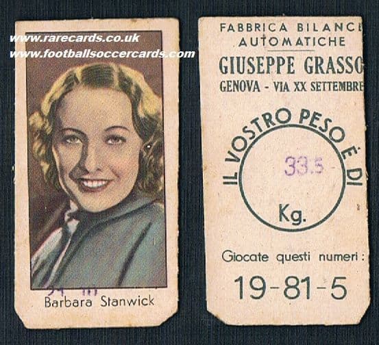 1933 Barbara Stanwyck Grasso ITALY
