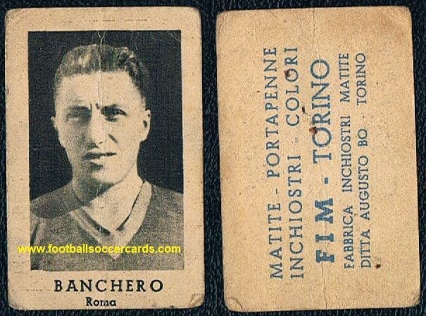 1933 Elvio Benchero AS ROMA a FIM trade card from Italy