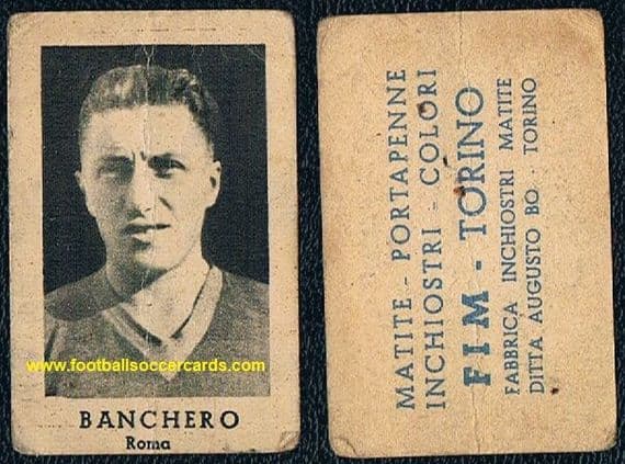 1933 Elvio Benchero AS ROMA a FIM trade card from Italy