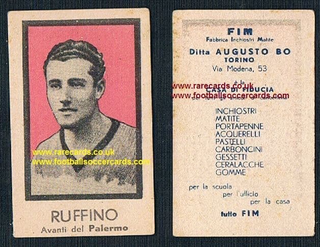 1933 FIM card Palermo star Americo Ruffino ARGENTINA Italian trade card