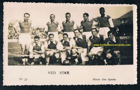 1934 -35 Miroir des Sports Alexis Thepot & Red Star card issued by magazine