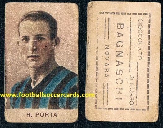 1934 -35 Roberto Porta INTER star, URUGUAY & ITALY, Bagnaschi card LEGEND! Copa America winner