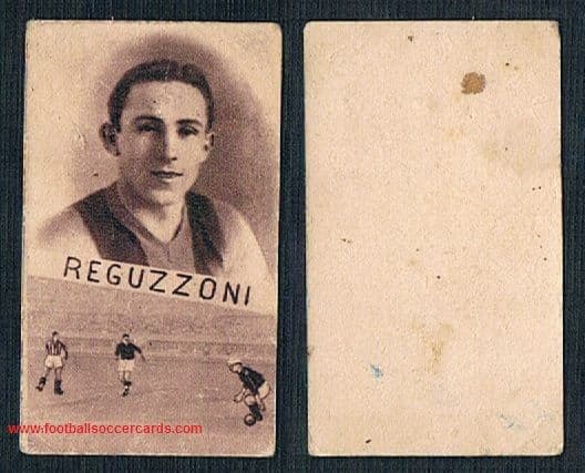1934 Carlo Reguzzoni Bologna rare Italian card He won 4 champs &Golden Boot Mitropa Cup!