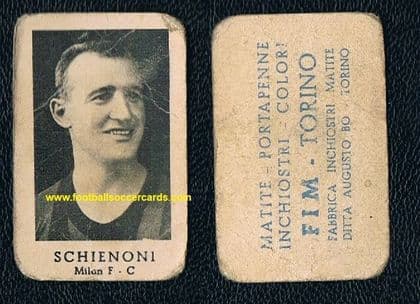 1934 FIM card Alessandro Schienoni AC MILAN