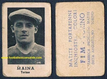 1934 FIM card Giuseppe Maina TORINO goalie