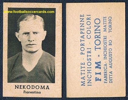 1934 FIM card János Nehadoma Fiorentina ASL Golden Boot 1929 Brooklyn Hakoah & Wanderers SOLD