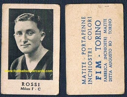 1934 FIM card Julio Rossi AC MILAN