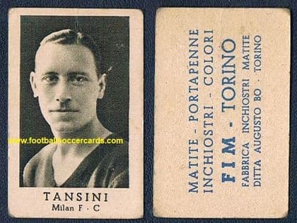 1934 FIM card Mariano Tansini AC MILAN