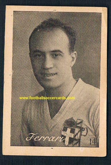 1934 Giovanni Ferrari VECCHI 1st issue World Cup 1934 Assi di Calcio rarity, 2x World Cup winner!