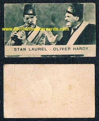 1934 Laurel & Hardy Sons of the Desert trade card from Italy, blue tint Stan & Ollie