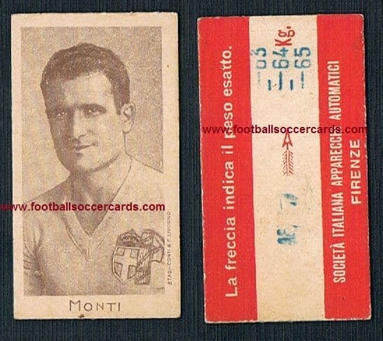 1934 Luis Monti WORLD CUP LEGEND Only player in 2 finals for 2 countries! ARG & ITALY Juventus SIAA