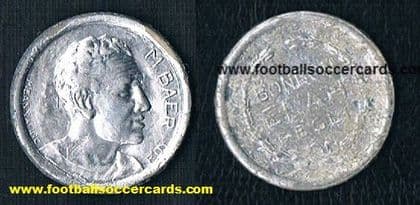 1934 Max Baer World Champion Heavyweight boxer, Elah Bon Bon trade card made after ring with Carnera