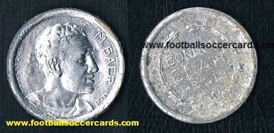 1934 Max Baer World Champion Heavyweight boxer, Elah Bon Bon trade card made after ring with Carnera