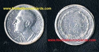 1934 Meazza Elah Bon bons CARD cardboard bas relief in foil, very rare trade card