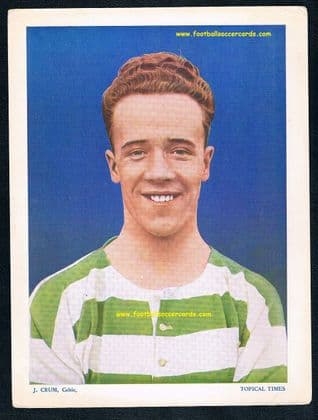 1934 Scottish Topical Times large rare card of Johnny Crum Celtic