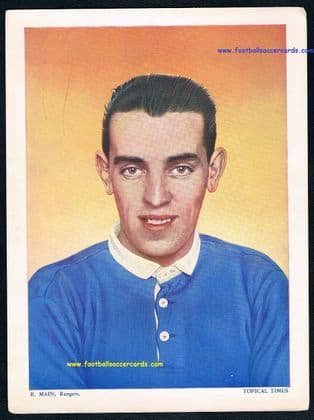 1934 Scottish Topical Times super cabinet card of Bobby Main of Glasgow Rangers