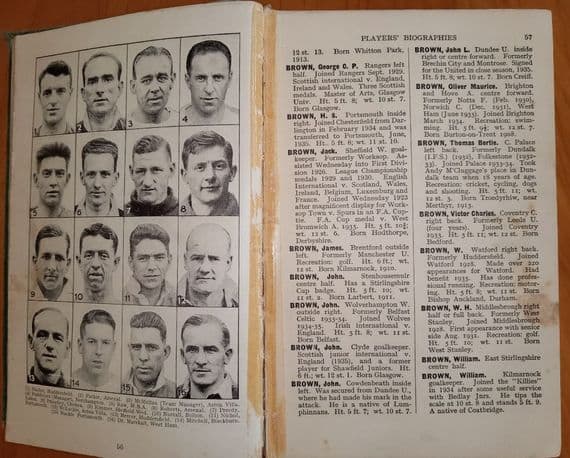 1934 soccer bible Football Who's Who Bloomer to Meredith & 1000's more!